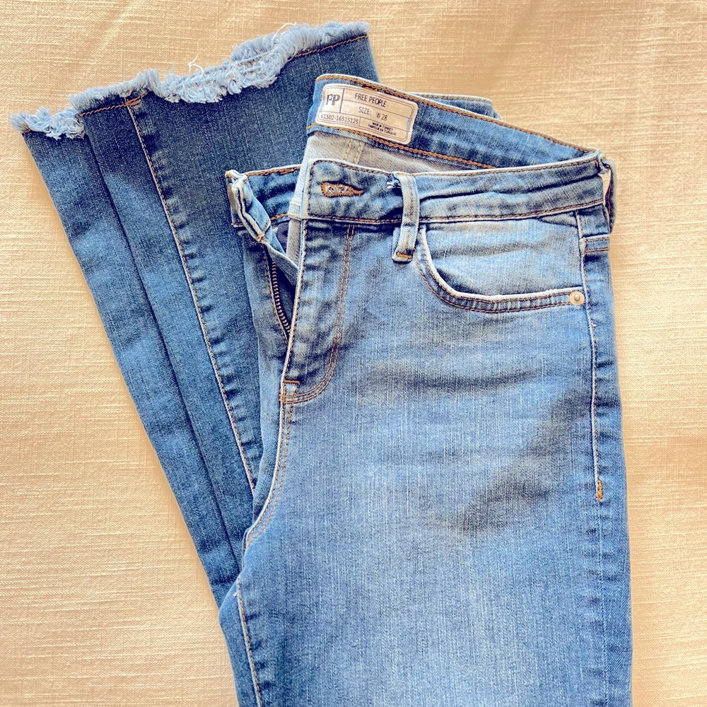 Free People cropped, flared jeans